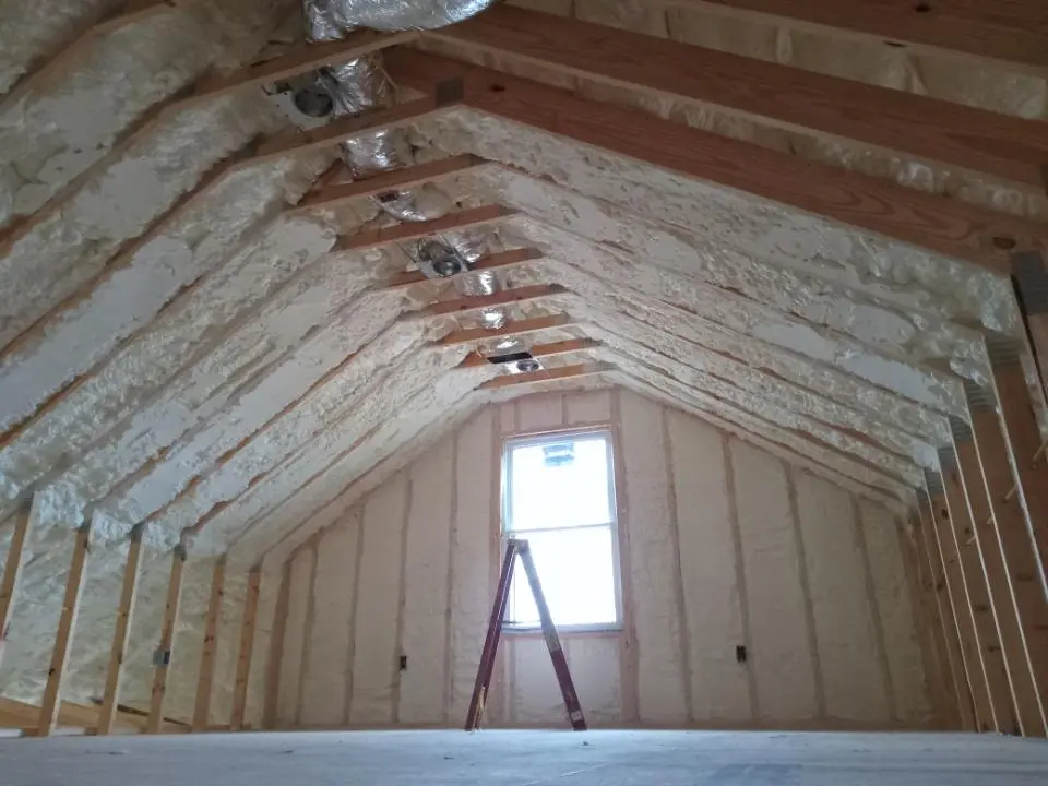 Spray foam roofing application for Crawl Space Insulation project in Grosse Pointe